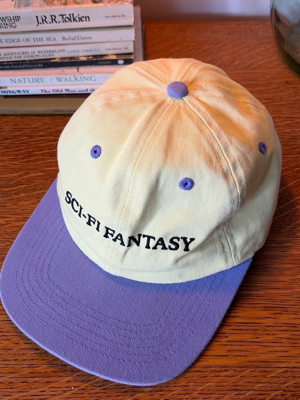 Sci-Fi Fantasy Two-Tone Lavender and Pale Yellow Baseball Hat